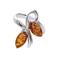 artipol bague ambre véritable fabr. européenne style français - bijoux en argent rhodié - réf. 42-24 - taille 64