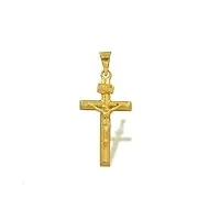 priority pendentif petite croix | pendentif petite croix en or | pendentif croix dorée avec petit christ | petite croix en or | croix dorée avec petit christ | croix dorée pour communion,, or jaune