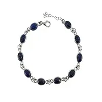 artipol bracelet lapis-lazuli véritable fabr. européenne style français - bijoux en argent rhodié - réf. b-78-01 - diverses pierres