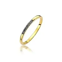 marko bague en or pour femme avec diamants noirs 0,035 carat, or 14 carats (585), bague en or avec boîte, pierre précieuse métal précieux, diamant