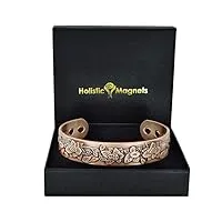 bracelet cuivre pur avec six aimants bracelet magnétique femme idée cadeau anniversaire femme bracelet jonc-ef (m: poignet 16,5-19,5cm)