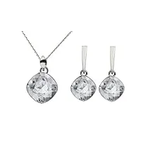 parures de bijoux femme argent et cristal swarovski collier et boucles d'oreilles | made in france (pure)