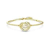 swarovski bracelet-jonc generation femme, cristaux classiques et placage de ton or, taille m, blanc