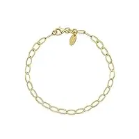 amberta allure bracelet en or 9 ct pour femmes: maillon ovale réglable 19 cm