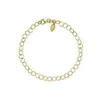 amberta allure bracelet en or 9 ct pour femmes : maillon circulaire réglable 19 cm