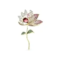 hong yi fei-shop broches accessoires de mode dames dames élégant fleur de luxe broche de fleur de fleur broche broche broche broches et pin's (metal color : pink)