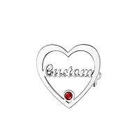 custom4u broche coeur avec prénom gravé pierre de naissance gravure bijoux pins personnalisé