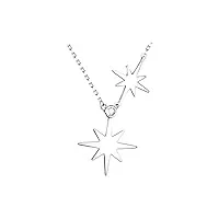sofia milani - collier pour femme en argent 925 - avec pierre de zircon - avec pendentif en forme d'Étoile - n0421