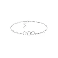 sofia milani - bracelet pour femme en argent 925 - avec pierre de zircon - avec pendentif en forme de cercle - b0264