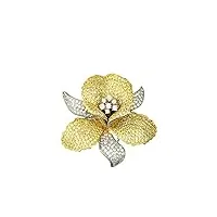 broche epingle broches pins Épinglette pince À châle european and american luxury atmosphere double gold magnolia flower brooch women jacket cardigan pin fashion all-match personality temperament cors