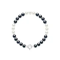 pearls & colors - bracelet rang de véritables perles de culture d'eau douce rondes 6-7 mm - coloris alternés - disponible en or jaune & or blanc - bijou femme