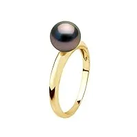 pearls & colors - bague jonc or véritable perle de culture de tahiti ronde 7-8 mm - qualité a+ - disponible en or jaune & or blanc - bijou femme