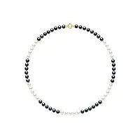 pearls & colors - collier rang de véritables perles de culture d'eau douce rondes 6-7 mm - coloris alternés - disponible en or jaune & or blanc - bijou femme