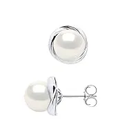 pearls & colors - boucles d'oreilles perles de culture d'eau douce rondes 7-8 - qualité aaa+ - disponible en or jaune & or blanc - système poussettes