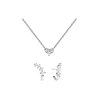 pdpaola - 88417305 - parure de bijoux pour femme - argent 925 - cristal - taille unique, taille unique, argent sterling, pas de gemme
