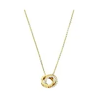 michael kors - collier premium argent doré avec cristal pour femme mkc1554an710