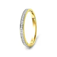 miore bijoux pour femmes bague d'Éternité avec 16 diamants 0.05 ct bague en or jaune 14 carats / 585 or