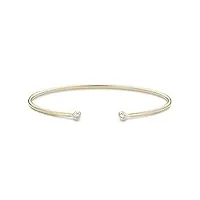 miore bijoux pour femmes bracelet jonc avec 2 diamants brillants 0.11 ct bracelet en or jaune 9 carats / 375 or