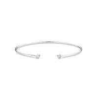 miore bijoux pour femmes bracelet jonc avec 2 diamants brillants 0.11 ct bracelet en or blanc 9 carats / 375 or
