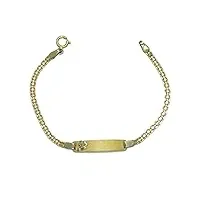 never say never magnifique bracelet en or jaune 18 carats pour bébé avec motif trèfle. 13,00 cm de long. 1,80 g d'or 18 carats, 100 % or 18 carats