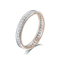 bcughia bagues de fiançailles pour femme avec diamants ronds blancs en or blanc 18 carats et dentelle, l 1/2, or blanc 14 carats, diamant