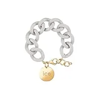 ice - jewellery - chain bracelet - wind - bracelet mailles xl de couleur grise pour femmes fermé d'une médaille dorée (020352)