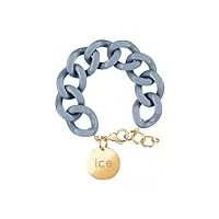 ice - jewellery - chain bracelet - artic blue - bracelet mailles xl de couleur bleue pour femmes fermé d'une médaille dorée (020356)