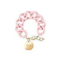 ice - jewellery - chain bracelet - pink lady - bracelet mailles xl de couleur rose pour femmes fermé d'une médaille dorée (020358)