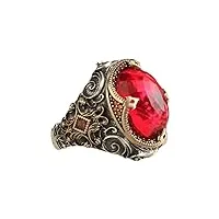 soho silvers bague en pierre précieuse rouge 925 argent sterling homme avec pierre zircon taillée en cristal, bague en forme de diamant pour homm | 71