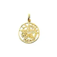 pendant d'or 18k tetragramatón 19 mm. unisexe macido amulet estrella draft