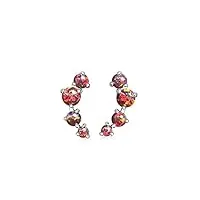 heart's art – boucles d'oreilles à tige en opale de feu avec monture moderne en opale de 3 à 5 mm, résine synthétique, opale