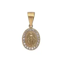 holyart pendentif médaille miraculeuse argent 925 couleur or et zircons blancs