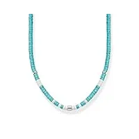 thomas sabo ke2160-058-7-l38v chaîne avec pierres turquoises pour femme en argent sterling 925 longueur 38 cm, 38cm, argent sterling, pas de gemme