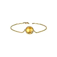 bracelet femme or jaune 18 carats, bracelet chaîne avec citrine 5,05ct cadeau d'anniversaire pour femme bracelet 20cm