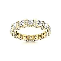 bague femme bijoux ! moissanite carrée de 0,75 ct alliance en diamant en argent 925 (argent plaqué or jaune, 11.5)