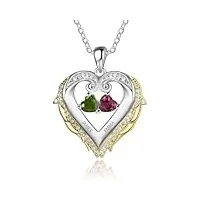 glamcarat collier personnalisé en or 18k et argent sterling 2 à 4 pierres collier gravé pour mères bijou personnalisé pour femmes