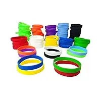 lvnrids 100 pièces bracelets en silicone, bracelet élastique en caoutchouc de fête de sport pour adulte multicolore