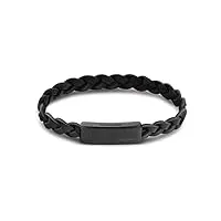 calvin klein bracelet en cuir pour homme collection wrapped & braided noir - 35000129