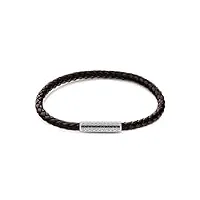 calvin klein bracelet en cuir pour homme collection wrapped & braided marron - 35000102