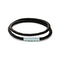 calvin klein bracelet en cuir pour homme collection wrapped & braided marron - 35000094