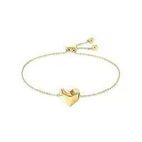 calvin klein bracelet en chaîne pour femme collection faceted heart - 35000039
