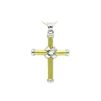 inmaculada romero ir croix pendentif pendentif en or bicolor 18k femme 41 mm. détails ronds bordes knot center