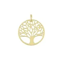 lucchetta - pendentif arbre de vie en or jaune 9 carats - diamètre 17mm | pendentifs seuls et pièces pour colliers | bijoux femme fille