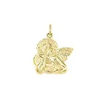 lucchetta - pendentif ange gardien raffaello en or jaune 14 carats | pendentifs seuls et pièces pour colliers | bijoux jeune fille enfant
