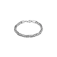 kuzzoi bracelet bouddha en argent sterling 925 massif pour homme, fait à la main, 5 mm, poids : 26,3 g, 0202252422, 21 centimeters, argent sterling