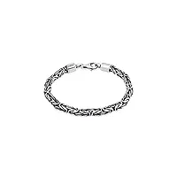 kuzzoi bracelet bouddha en argent sterling 925 massif pour homme, fait à la main, 5 mm, poids : 26,3 g, 0202252422, 19 centimeters, argent sterling