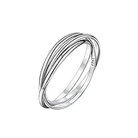 bague femme argent 3 anneau entrelacés taille 52 simple finger ring