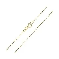 amberta allure collier pour femme chaîne en or jaune 9 carats: chaîne rolo de 0,95 mm - 45 cm