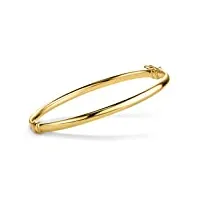 orovi bijoux pour femmes bracelet jonc rigide lisse brillant en or jaune 9 carats (375)