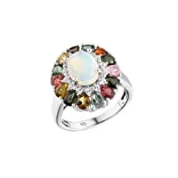 na ensemble de bijoux en opale naturelle en argent sterling 925/boucle d'oreille bague en tourmaline incrustée d'opale